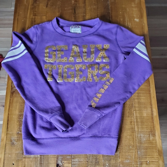 PINK Victoria Secret Tigers Sweatshirt SZ XS - Picture 1 of 4
